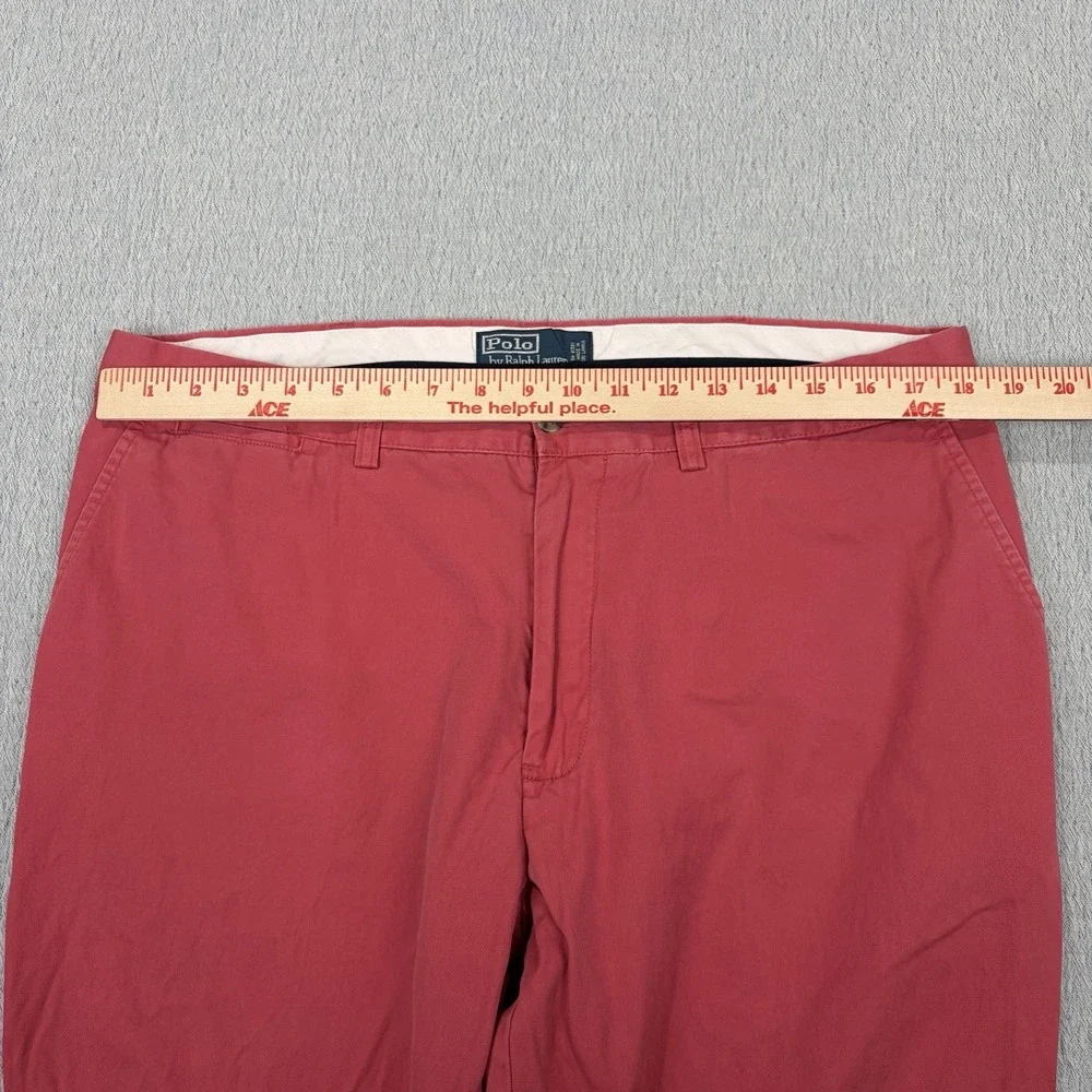 Vintage Polo Ralph Lauren Preston Pant 100% Cotton 36x30 RED‎